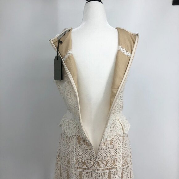 NWT ALL SAINTS Lace Pattern Melia  Mini Dress in oyster white Size 6 - Picture 13 of 16